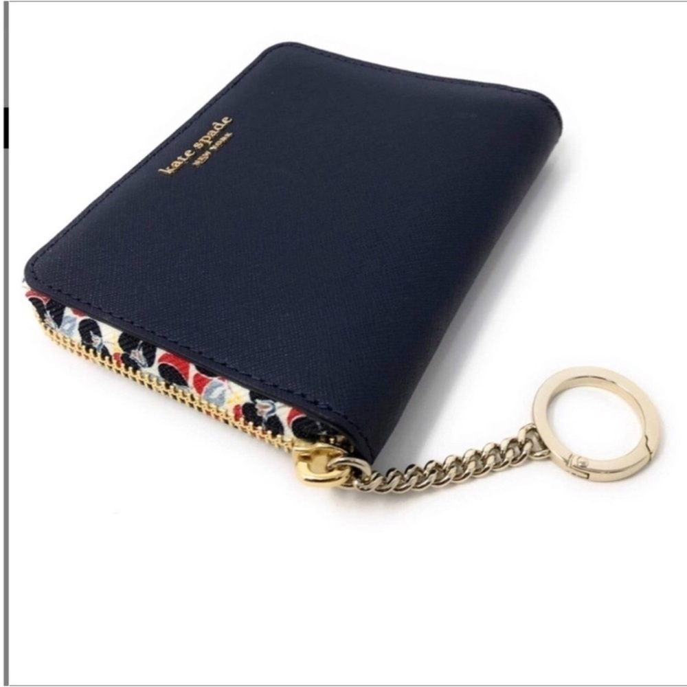 Kate Spade Cameron Micro floral small slim continental wallet Blazer Blue
